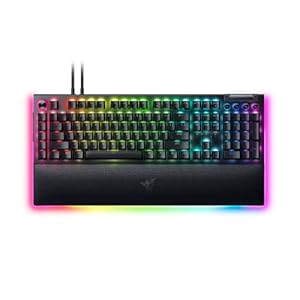 Razer BlackWidow V4 Pro Wired Mechanical Gaming Keyboard: Yellow Switches – Linear & Silent – Doubleshot ABS Keycaps – Command Dial – Programmable Macros – Chroma RGB – Magnetic Wrist Rest