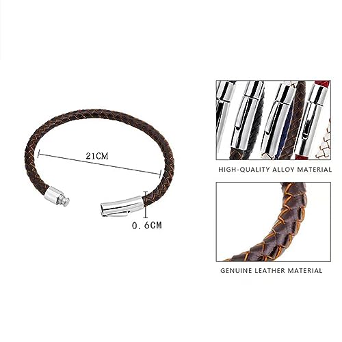 KunBead Braided Mens Leather Bracelets for Women with Stainless Steel Clasp Cuff Bangle Birthday Bracelet4