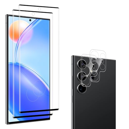 Carantee für Panzerglas für Samsung Galaxy S23 Ultra Schutzfolie, 2+2 Stück 9H Härte HD Klar Kameraschutz Displayschutz,...