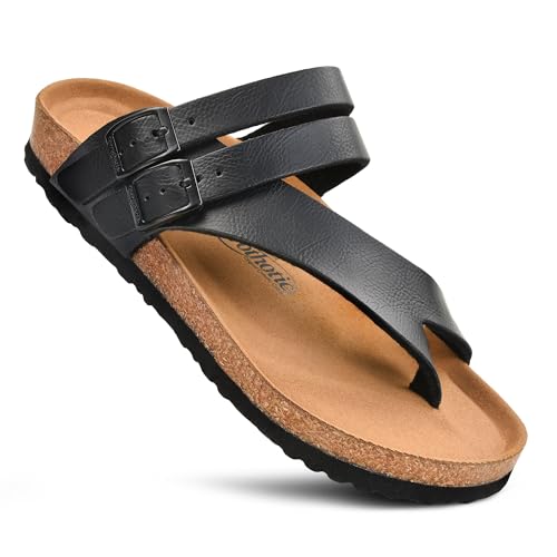Image of AEROTHOTIC Recovery Slides for Women Cork Footbed Adjustable Straps Sandals