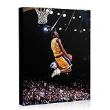 ART Kobe Bryant Black Mamba Canvas Wall Inspirational Motivational Basketball Player Quote Poster for Home Office Decor, Boy's Living Room, and Bedroom - Mamba Mentality Sports Wall Decor