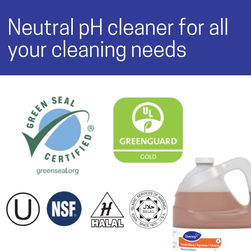 Diversey 903904 Stride Citrus Neutral Cleaner, Commercial Floor Cleaner, Citrus Scent, Concentrate, 1-Gallon Packaging May Vary #TOP4