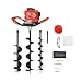 Levkitch 2.3HP Petrol Spiral Digger,3 Pillar Drill Bits Attachments 4 6 8 Inch