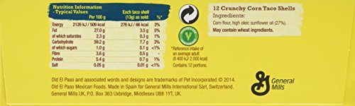 Old El Paso 12 Crunchy Taco Shells, 156g