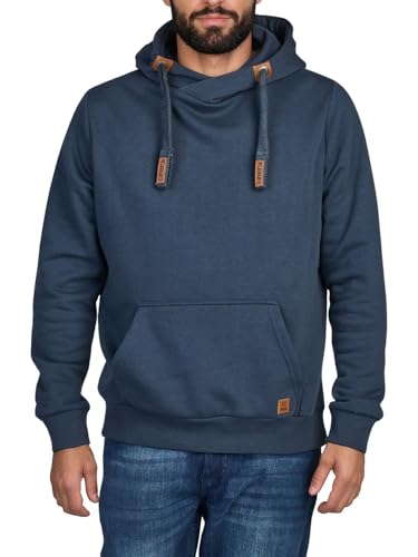 riverso Hoodie Herren Regular Fit RIVNiklas Kapuzenpullover Pullover Cross-Over-Kragen Blau 4XL (4XL Navy (BJD))