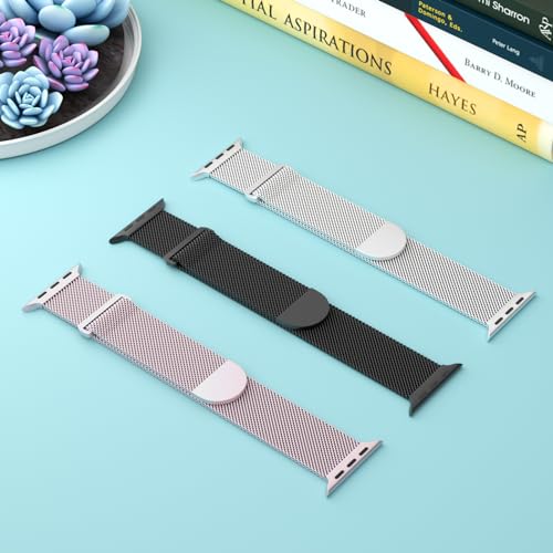 Image of 3 Pack Mesh Metal Magnetic Compatible with Apple Watch Bands Women Men