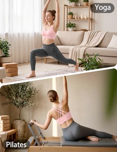 Image of VEQKING Strappy Cross Back Sports Bra for Women Removable Padded Yoga Bras | Multipack, Medium Support, Comfortable Seamless Wireless Design, Breathable Moisture-Wicking Fabric, Workout, Gym, Pilates