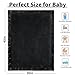 Pro Goleem Fleece Baby Blanket with 2 Inch Satin Trim Soft Anti-Static Plush Blanket for Boys and Girls Christmas Baby Gifts for Babies Black 30''x40''