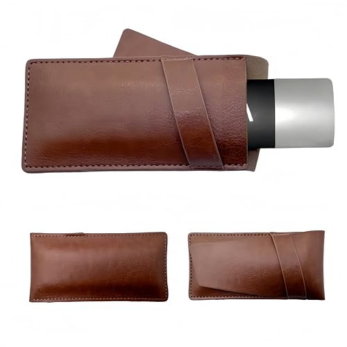 JKCWOTS Protective Case for KardiaMobile 6L Personal EKG/Kardia Mobile 6 EKG Device,stylish and lightweight PU case ?Brown?