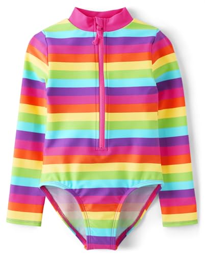 Image of Gymboree Girls and Toddler Long Sleeve Rashguard One Piece Swimsuit