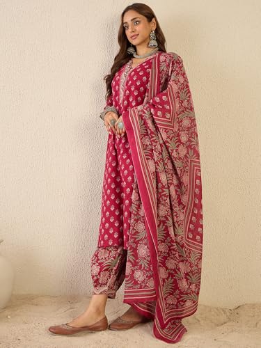 Image of INDO ERA Women Pure Cotton Kurta Set with Dupatta | Farsi Salwar Suit