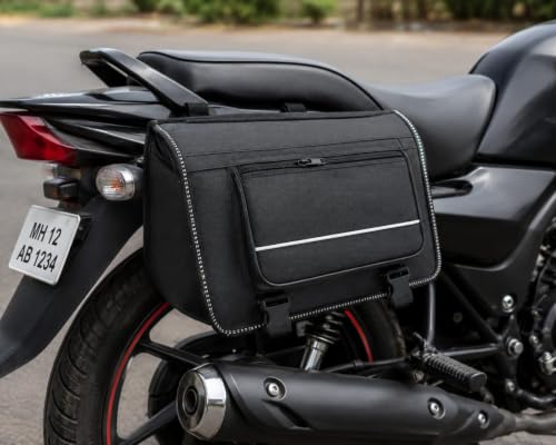 Image of Saddle Bike Bag Motorcycle Side Box Artificial Leather Material Waterproof use for All Bikes /Black