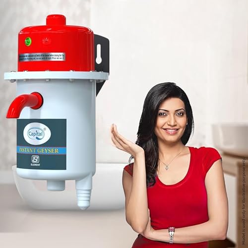 Image of CAPITAL Instant Water Geyser 1L | Portable Electric Water Heater with Auto Cut-Off | Fast Heating ABS Body | Energy-Efficient | Ideal for Bathroom, Kitchen, Office & Restaurants