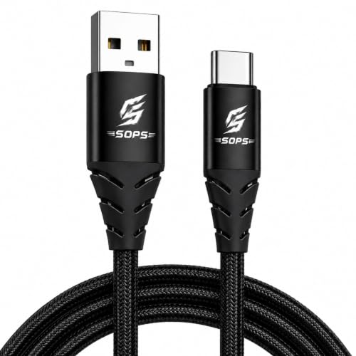 Image of 33W Fast Charging USB A to Type C Braided Cable, 3A Fast Charging, 480Mbps High Speed Data Sync, Premium Nylon Braided, Tangle Free, Reinforced Connectors, 1 Meter, Black, for USB Type C Devices