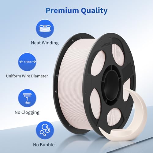 Image of ANYCUBIC PLA 3D Printer Filament, 3D Printing PLA Filament 1.75mm Dimensional Accuracy + /- 0.02mm, 1KG Reusable Spool (2.2 lbs), Mia White, Ideal Skin Tone PLA for Action Figures & Dolls