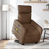  Sufrk Poltrona Alzapersona Massaggiante Elettrica Marrone Tessuto-Poltrona Relax Elettrica ,Reclinabile a Letto E Seduta Ergonomica In Tessuto Per Arredo Salotto,Soggiorno e Uff