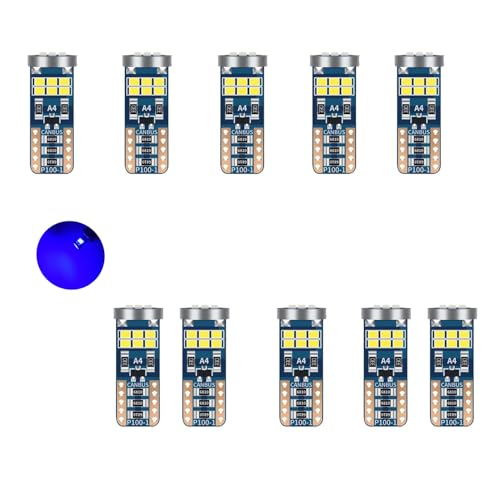 YOUNLEN T10 W5W LED (Azul),Canbus Sin Errores,12V,396LM,2.1W,18SMD 2016Chips,LED Luces Interiores Del AutomóVil, Luces Interiores Del AutomóVil Esperar(Paquete De 10)