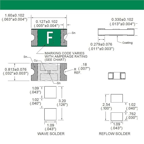 Fusible action très rapide CMS 0603 1 A pour montage en surface haute précision 32V SMF - 2
