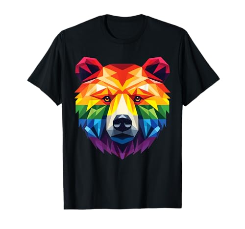 Geometric Bear in LGBT Flag Gay Pride Bear T-Shirt