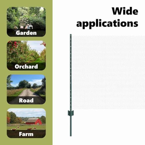vidaXL Zaun mit Pfosten Grün 1 x 50 m Stahl und PVC, Verstellbare Außenumzäunung, moderner Gartenzaun, stabiler Raumteiler, vielseitige Sichtschutzlösung für Gärten