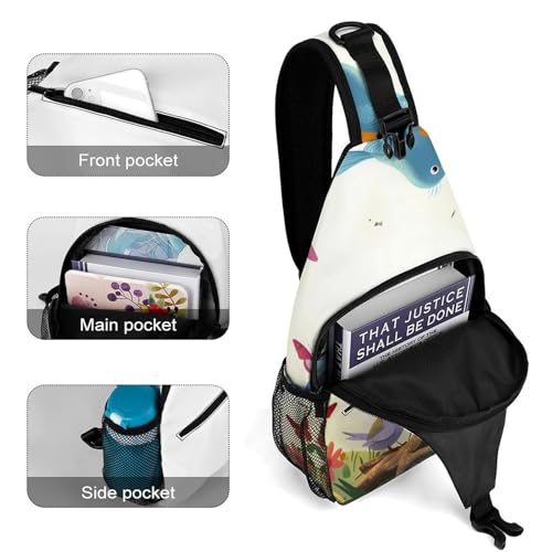 Mochila deportiva bandolera Birds And Butterflies sling bag miniatura 4
