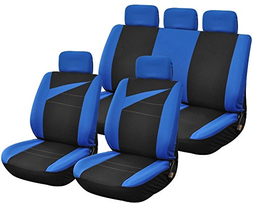 Peraline 1700 Housses Bolt Siège Auto Universelles, Noir/Bleu