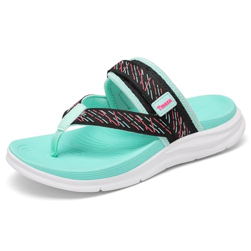 Image of Womens Platform Arch Support Flip Flops | Summer Wedge orthotic Slide Sandals footbed Thong Sandals for Pool Beach