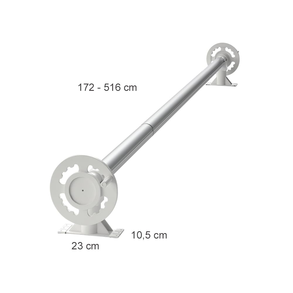Oskar OK-Living Poolaufroller, Silber, mit Aluminium-Teleskoprohr, Länge verstellbar für Poolabdeckungen