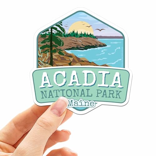 Acadia National Park Sticker for Hydroflask, Cute Maine Bumper Sticker,