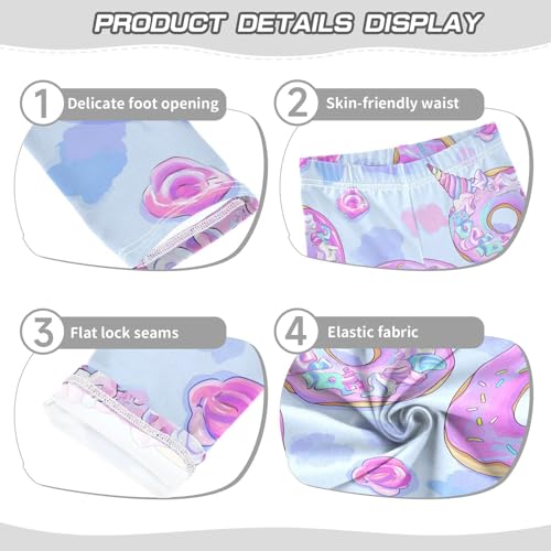 Unicorn Girls' Leggings Toddler Doodles Donut Kids Yoga Pants Dance Active Tights 4T3