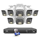 ANNKE 12MP Security Camera System, 16CH NVR Recorder with AI Motion Detection, 8X 12MP UHD IP PoE Cameras with Color Night Vision, Built-in Mic, Work with Alexa for Home Business Surveillance, 4TB HDD