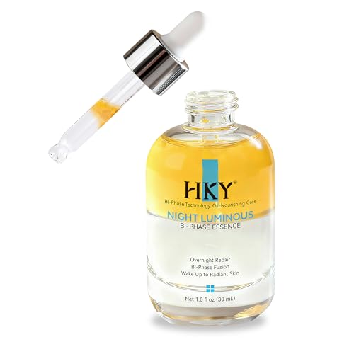 HKY Bi-Phase Face Oil Serum, Korean Night Glow Essence with Fermented Probiotics, Centella Asiatica, Hyaluronic Acid & Lightweight Plant Oils, Shake-to-Mix Hydrating Serum for Dry Dull Skin, 30ml — view 2