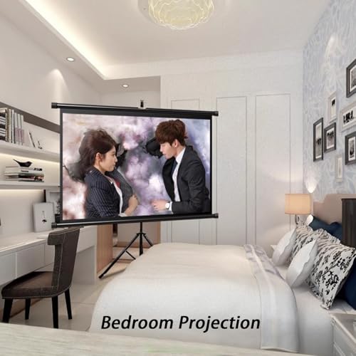 Pantalla portátil manual para proyector 72" 4:3 con trípode miniatura 6