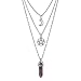MJartoria Multi-Layered Moon Pentagram Necklaces-Gothic Jewelry Chakra Charm Pendant 3 Layered Alloy Chain Choker Necklace Set