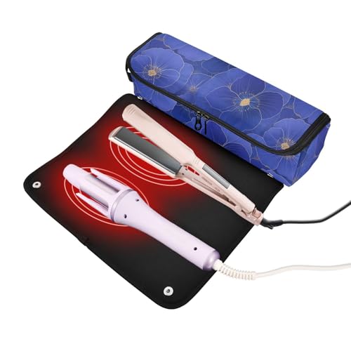 Bolsa de viaje azul con compartimento para plancha de pelo miniatura 2