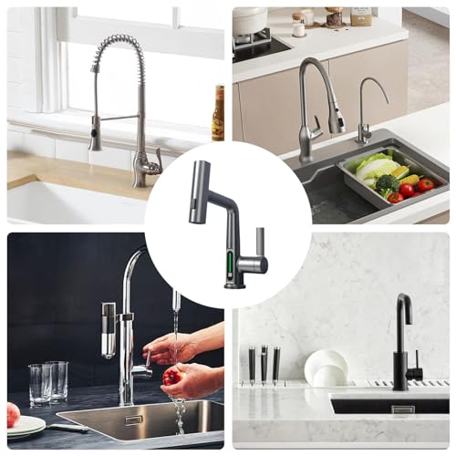 Robinet de cuisine réglable à bec vertical et horizontal robuste - 5