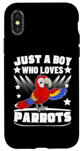 Just A Boy Who Loves Parrot Funny Parrot �X�}�z�P�[�X iPhone X/XS �p