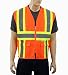 Safety Depot Class 2 ANSI Approved Safety Vest 4 Lower Pockets, 2 Chest Pockets with Pen Divider & High Visibility Reflective Tape 7038A (Orange, Large)