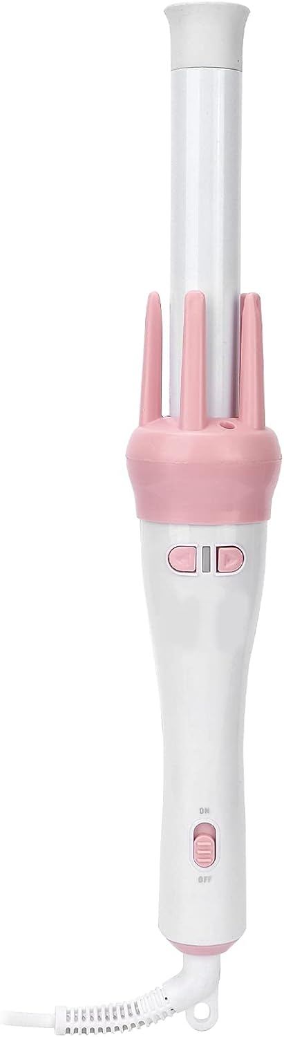 Dioche Curling Iron Automatic 360° Rotating Hair Curler Professional Ceramic Curling Iron Electric Curling Wand with Duckbill Clip Comb Hair Styling Tool for Household Salon Use(US)