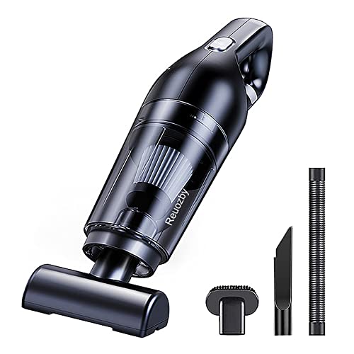 Handheld Vacuum Cordless,[Upgraded] 10000Pa Car Vacuum Cleaner, Rueozby Mini Car Hoover, Lightweight, 3 in 1 Sucking Blowing Pumping for Home Car Cleaning,Pet Tool (Black)