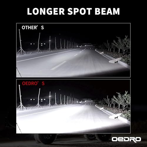 Image of OEDRO 7 Inch LED Light Pods, 51W Round Spot Light Pod 5100LM | Led Work Light for Off Road Lights Fog Bumper Roof Light Fit for Boat, SUV, Motorcycle, Truck, Hunters 2Pcs Red