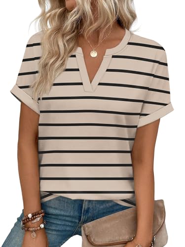 Image of WIHOLL Womens Blouses Spring Tops Short Sleeve Shirts Dressy Casual Summer Vacation Fashion Clothing 2026
