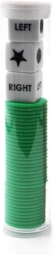 Spidfee Rigth Left Center - Juego de dados con 3 dados + 36 fichas, fichas verdes