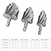 3PCS Lifting Drill Bits for PVC PPR Water Pipe Repair, Step Reamer Bit 15-19mm 18-24mm 24-31mm, Industrial Grade 40Cr Steel Material with Ti Coating, 1/4 Inch Hex Shank