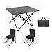 DHLIZI Składane stoły i krzesła na zewnątrz, przenośny stop aluminium piknik grill sprzęt kempingowy, zestaw stołów piknikowych i krzeseł (kolor: 1 stół + 2 krzesła, rozmiar: 56 x 46 x 41 cm)