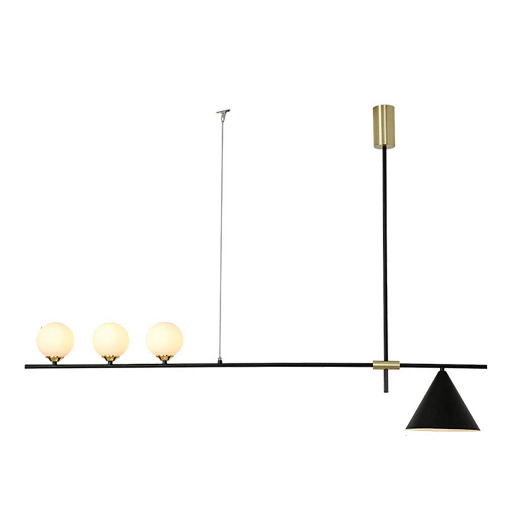 Lampada Di Design,Ristorante Bar,G4 E27 Ou Ti Postmoderna Lusso Leggero Striscia Lunga Lampadario,Nordic Semplice Creativo Individuo Linea Lampadario-Nero. 3 più 1 testa