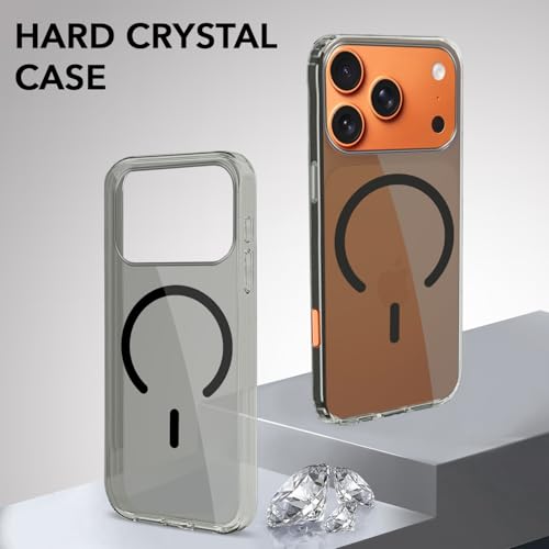 Image of Jkobi Lifetime Anti-Yellow MagSafe Compatible Clear Back Cover Case for Apple iPhone 17 Pro Max (Sleek Hard Crystal | Shockproof and Camera Protection)