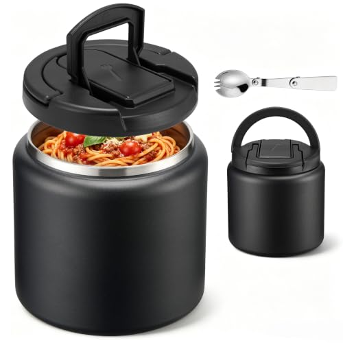 Itslife Soup Thermo for Hot Food Kids 25.5oz Lunch Containers with Buckle Lid Wide Mouth Hot Food Jar Vacuum Insulated Stainless Steel Bento Box Leakproof with Spoon