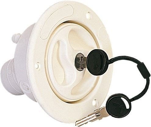 Boquilla de carga de agua RV con tapa blanca con llave