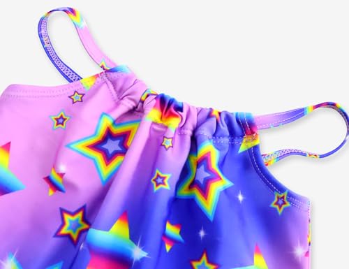Image of TENVDA Girls Swimsuit 2-Piece Halter Tankini Set Beach Sport Bathing Suit UPF 50+ Swimwear